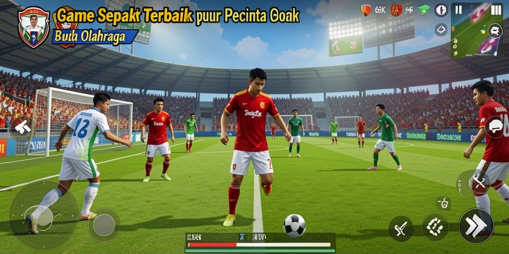 Gameplay 66K yang mendebarkan di lapangan sepak bola.