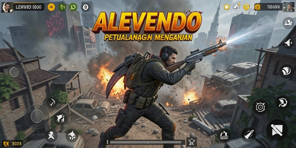Tampilan aksi seru dari gameplay ALEVENDO yang penuh tantangan.