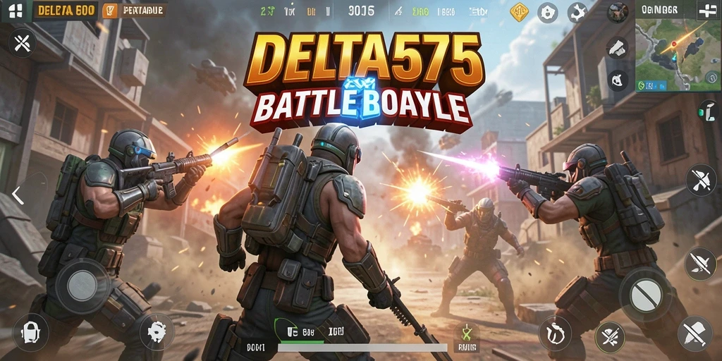 Tampilan gameplay menegangkan dalam <strong>DELTA575</strong>, pertempuran seru di medan yang luas.
