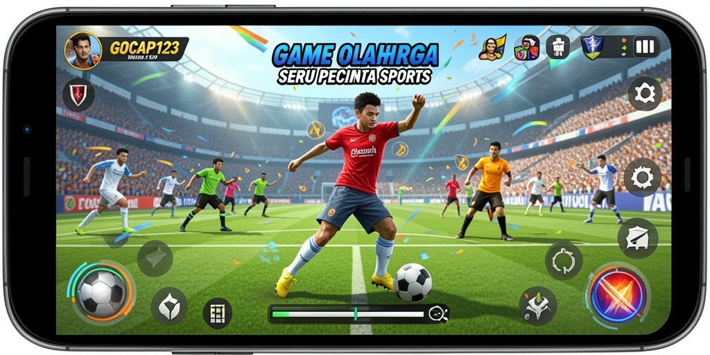 Screenshot GOCAP123 menampilkan aksi seru dalam permainan olahraga.