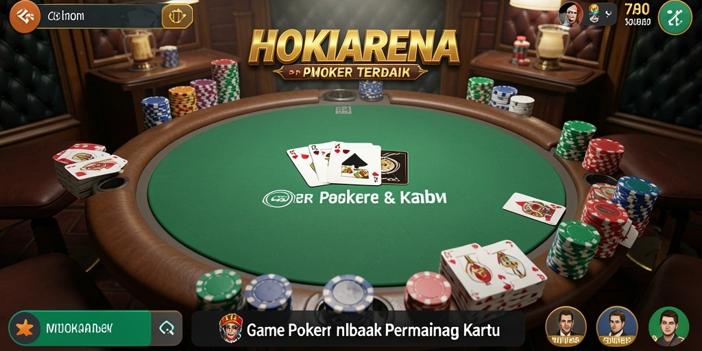 Tampilan gameplay seru di HOKIARENA saat bermain Poker.