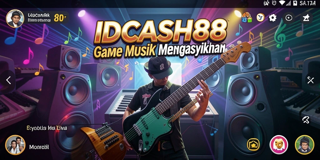Tampilan gameplay IDCASH88 yang menampilkan aksi permainan musik.