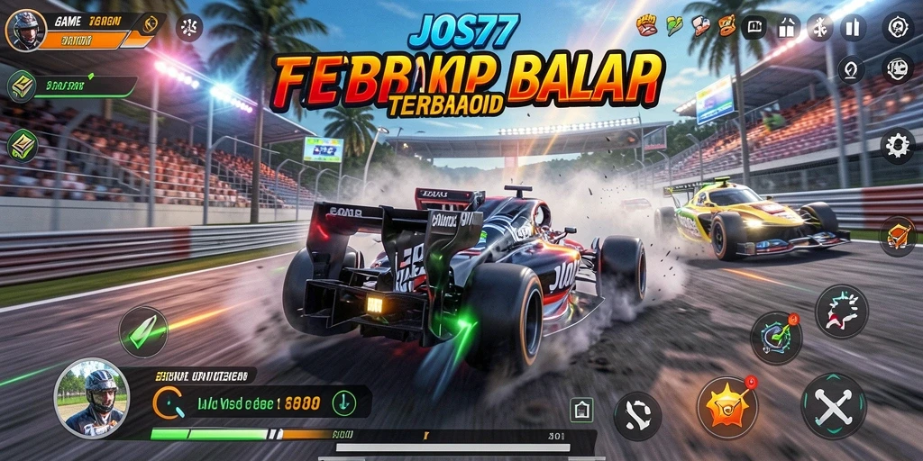 Tampilan gameplay seru JOS77 dengan aksi balapan yang mendebarkan.