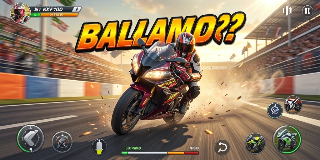 Tampilan gameplay KPK100 yang memukau dalam aksi balapan motor.