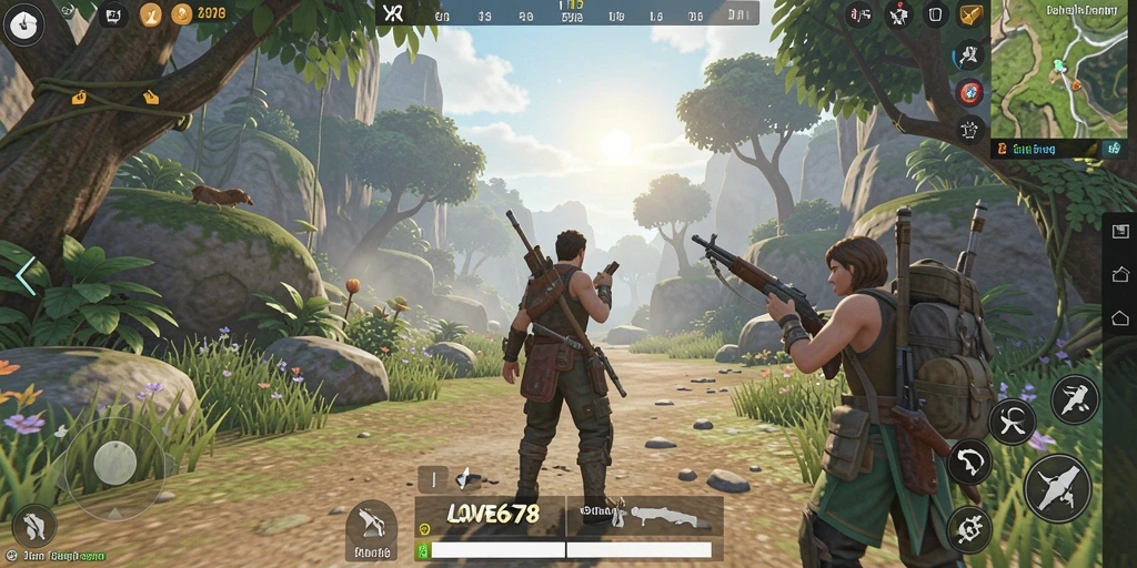 Tampilan gameplay LOVE678 yang menakjubkan dalam dunia terbuka.