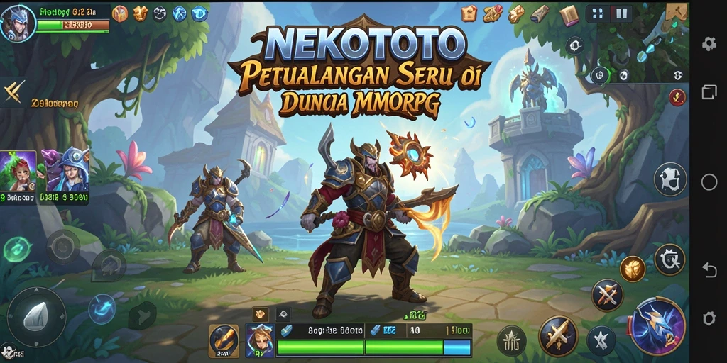 Tangkapan layar menunjukkan pertempuran epik di dunia <strong>NEKOTOTO</strong>.