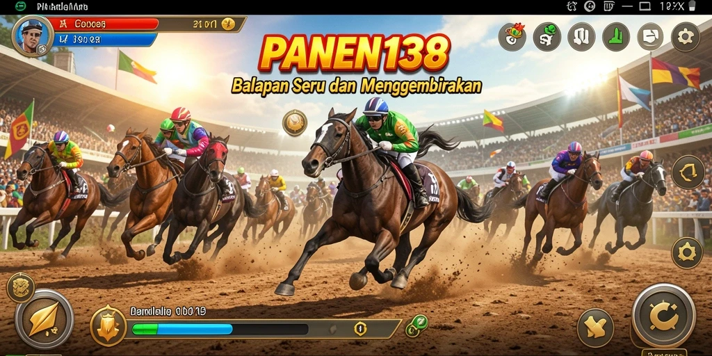 Tampilan gameplay seru dari balapan mobil di PANEN138.