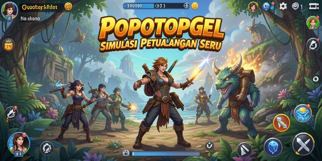 Tangkapan layar gameplay <strong>POPOTOPGEL</strong> menunjukkan petualangan mendebarkan dan interaksi karakter.